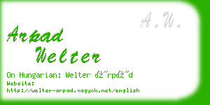 arpad welter business card